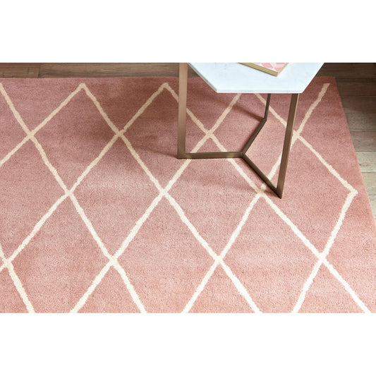 Albany Diamond Berry Pink Geometric Hand Tufted Wool Rug