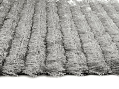Origins Carved Glamour Silver Grey Shaggy Rug