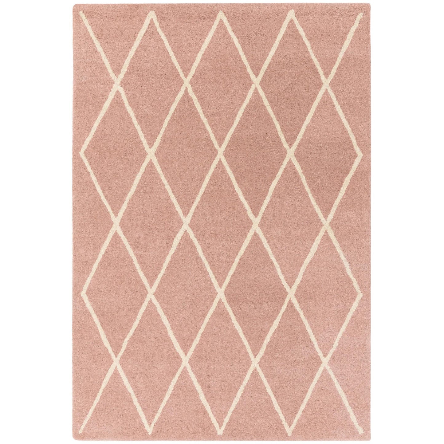 Albany Diamond Berry Pink Geometric Hand Tufted Wool Rug