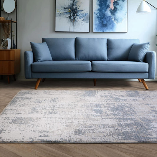 Seville 05 Zafra Kurzflor Teppich Modern Abstrakt Soft Touch Seidiger Teppich in Beige Natur