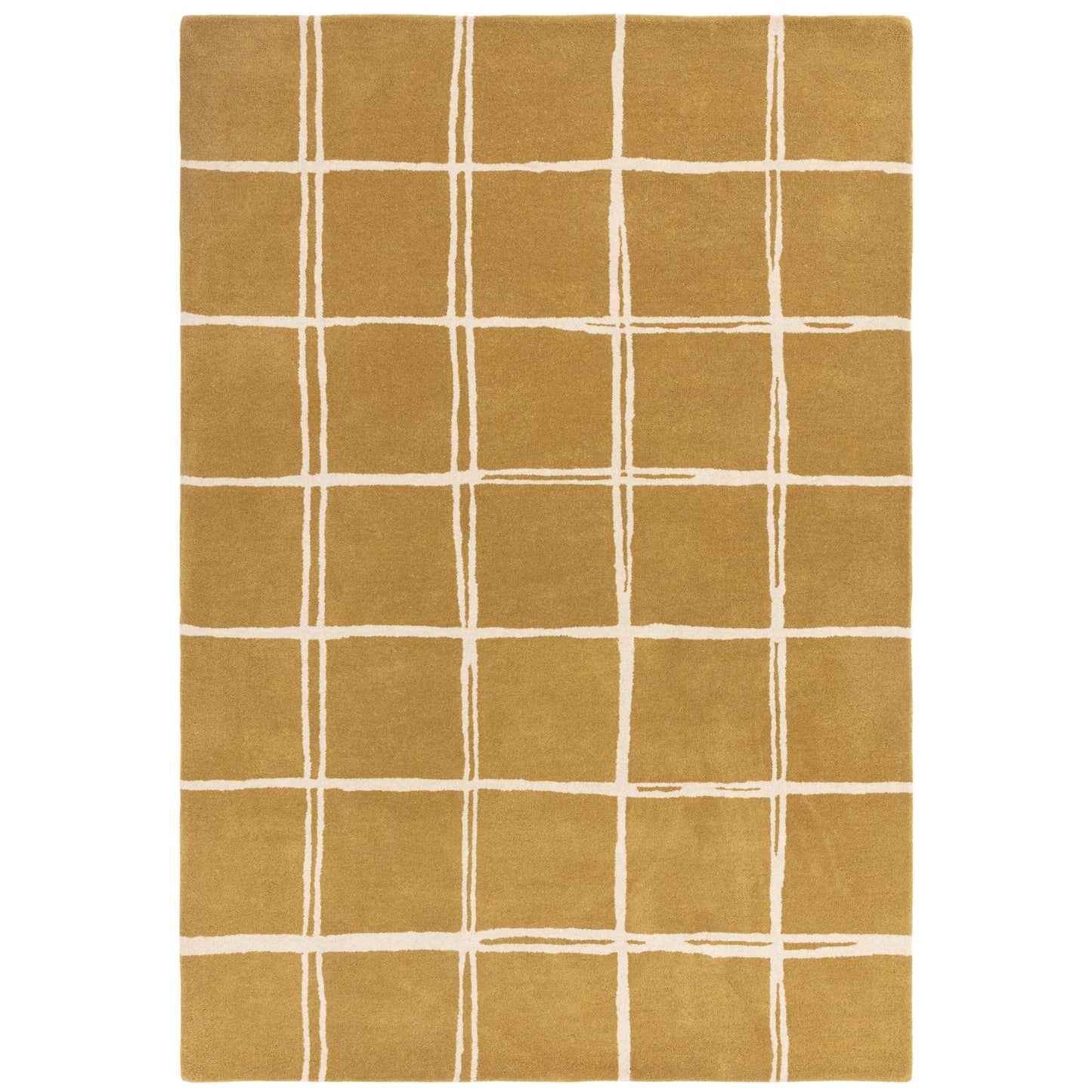 Albany Grid Gold – Bold Geometric Intrigue and Natural Wool Luxury