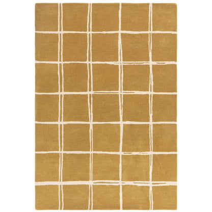 Albany Grid Gold – Bold Geometric Intrigue and Natural Wool Luxury