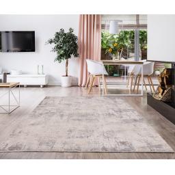 Seville 01 Ribera Kurzflor Teppich Modern Abstrakt Soft Touch Seidiger Teppich in Beige Natur