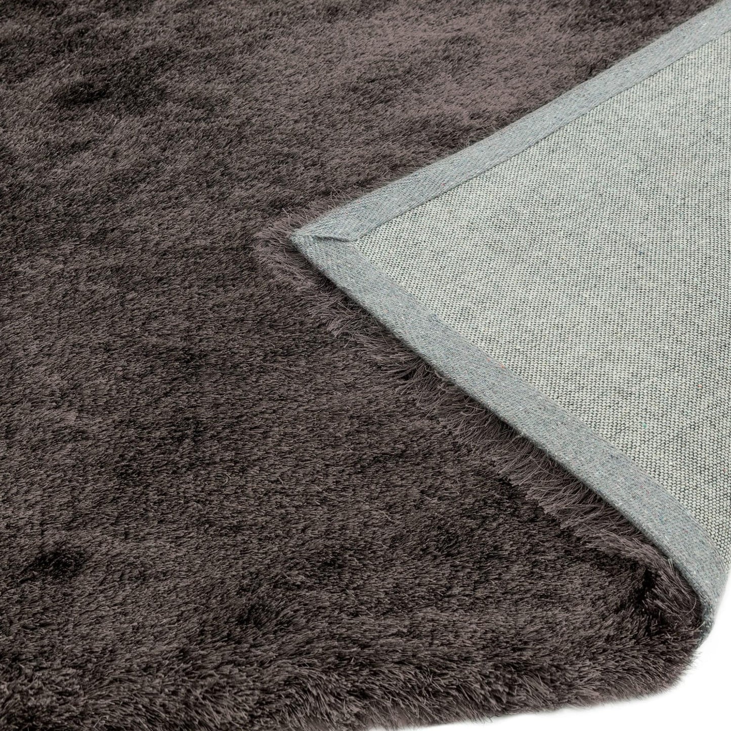 Whisper Shaggy Rug Silky Shiny Soft High Pile Plush Rug in Graphite – Luxurious Softness & Modern Shine