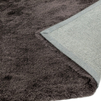 Whisper Shaggy Rug Silky Shiny Soft High Pile Plush Rug in Graphite – Luxurious Softness & Modern Shine