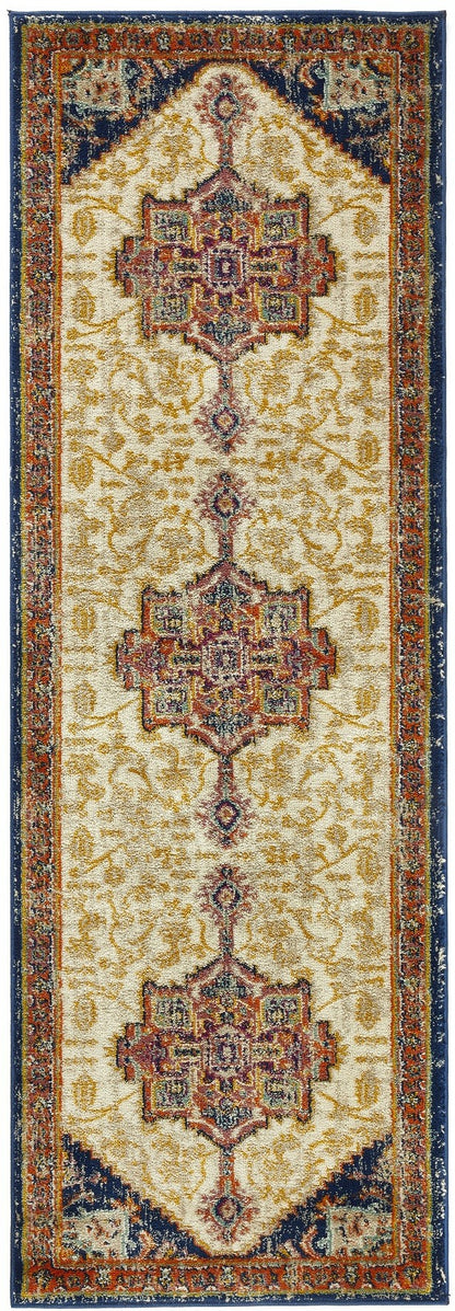 Origins Granada Traditional Bordered Rug & Hallway Runner in Amber