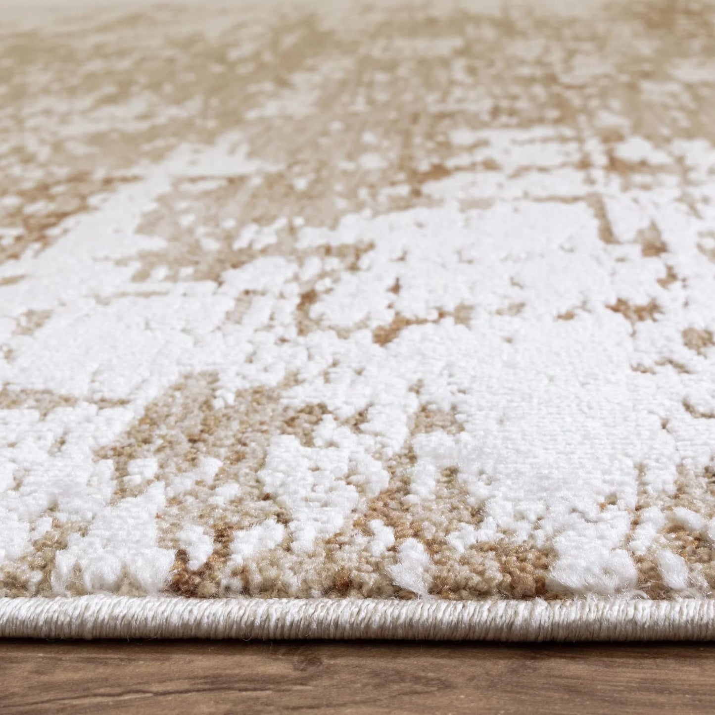 Anders AN03 Modern Boho Abstract Soft Silky Rug – Beige Natural
