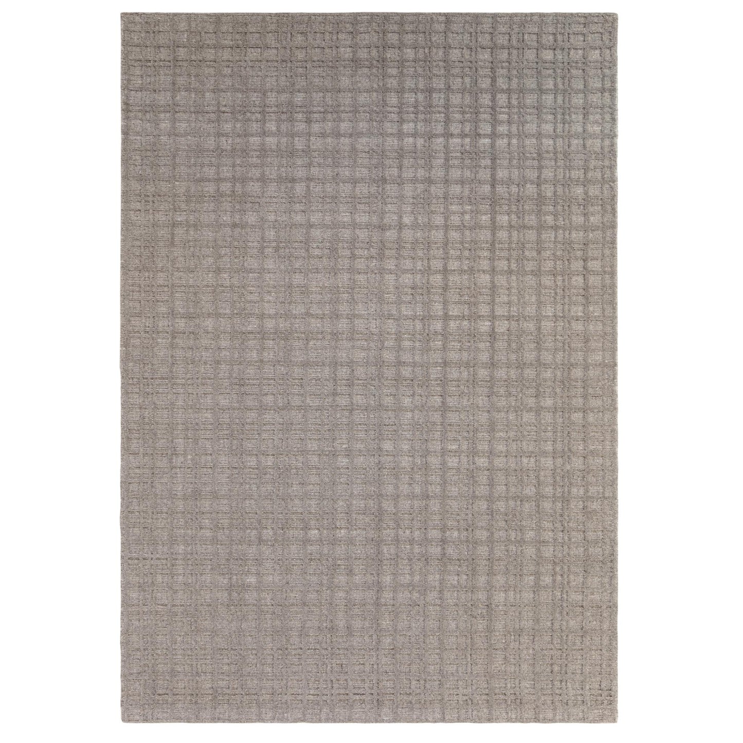 Thatch Taupe Handwoven Wool Rug – Neutral Checked Textured Carpet for Modern Interiors