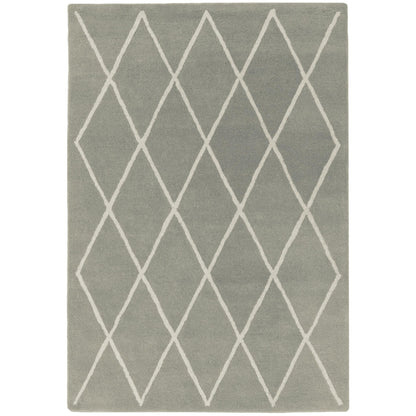 Albany Diamond Silver – Bold Geometric Intrigue and Natural Wool Luxury