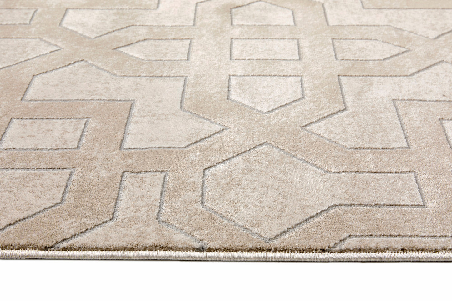 Origins Avanti Geometric Modern Classic Moroccan Soft Silky Rug in Natural