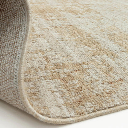 Heriz HE07 Patina Copper Modern Abstract Brown Cream Rug – Soft High-Low Textured Space Dyed Polyester Carpet