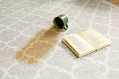 Origins – Waschbarer, weicher Chenille-Bohemian-Teppich „Chateau Trellis“ aus marokkanischem Stoff in Natur