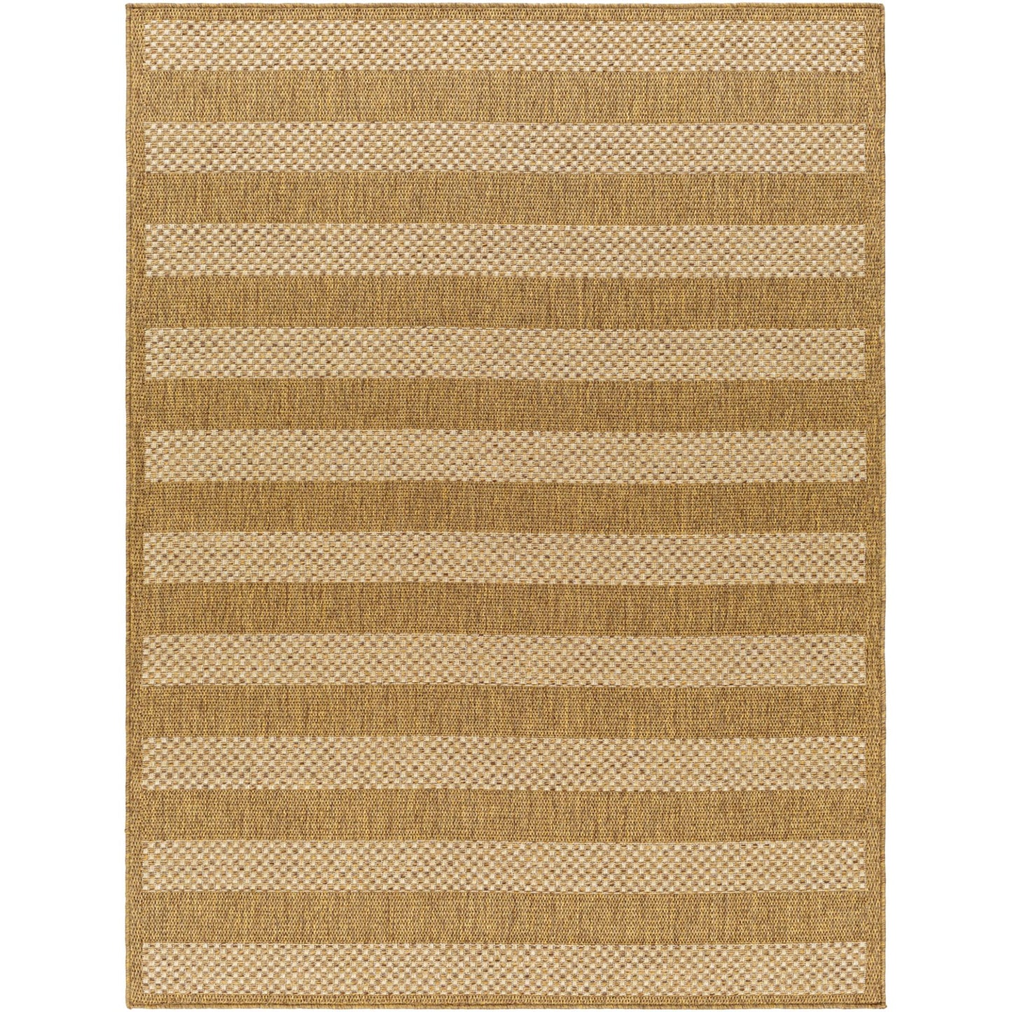 Pismo Beach PMB2302 Modern Striped Brown Indoor & Outdoor Flatweave Rug