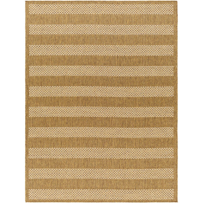 Pismo Beach PMB2302 Modern Striped Brown Indoor & Outdoor Flatweave Rug