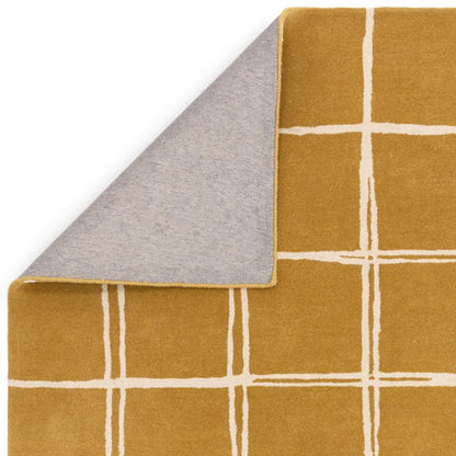 Albany Grid Gold – Bold Geometric Intrigue and Natural Wool Luxury