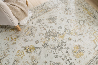 Origins Vogue Traditional Vintage Look Rug in Light Grey Ochre