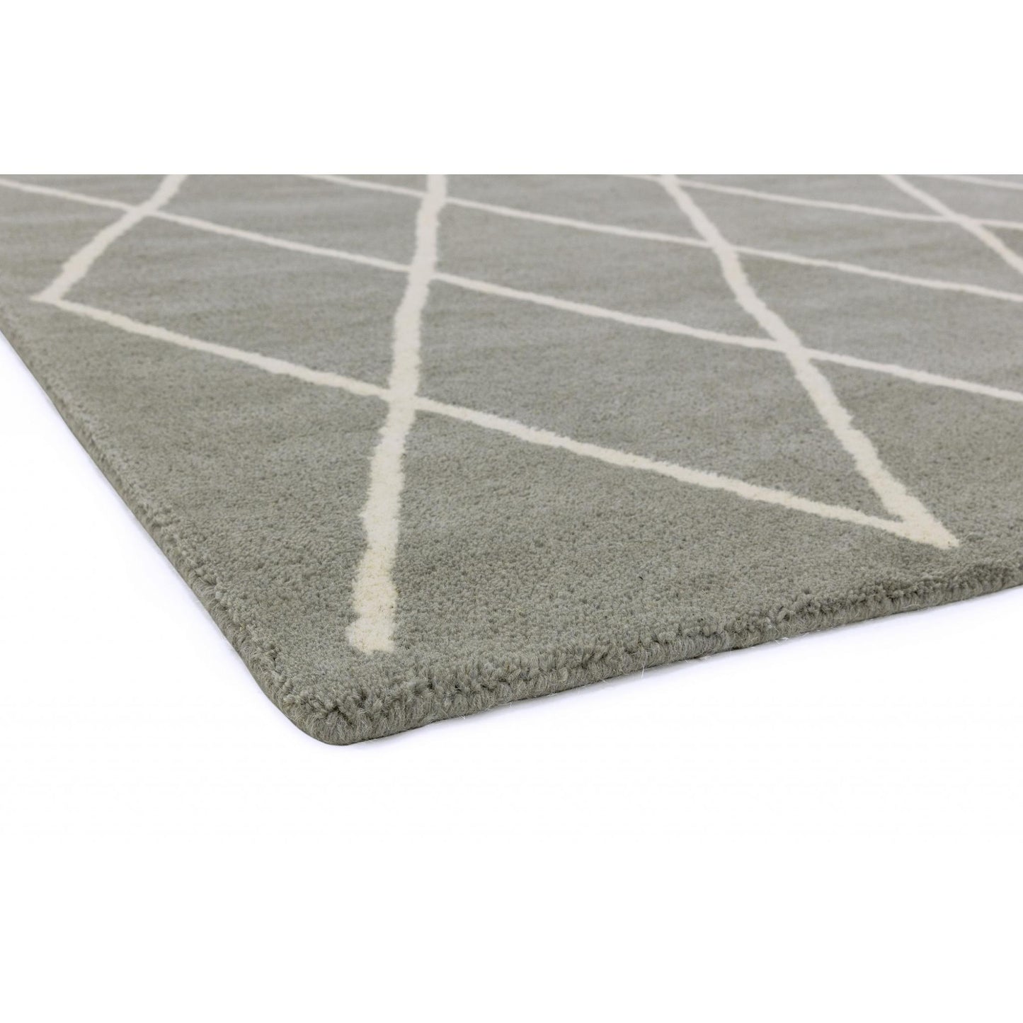 Albany Diamond Silver – Bold Geometric Intrigue and Natural Wool Luxury