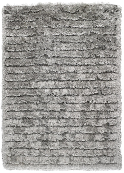 Origins Carved Glamour Silver Grey Shaggy Rug