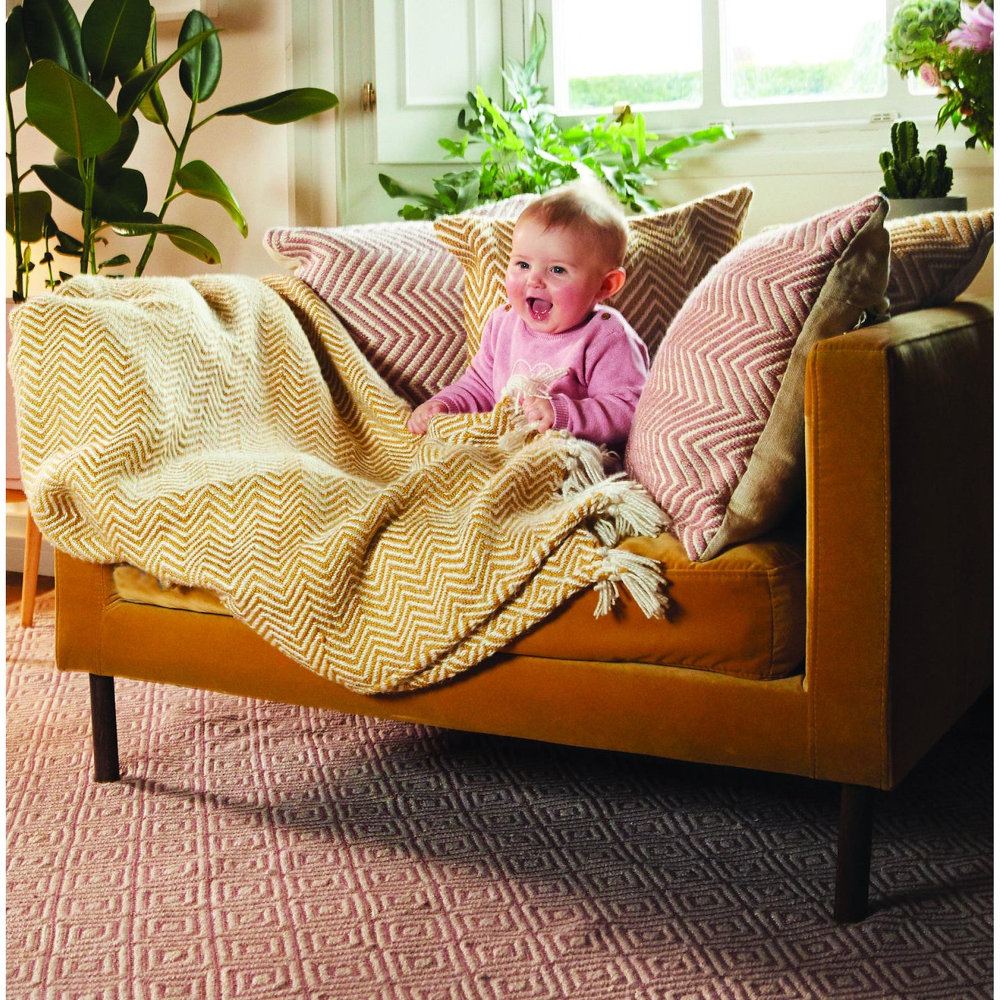 Hug Rug Woven Herringbone Throw Blanket Bed Sofa Chair Cover in 130 x180 cm