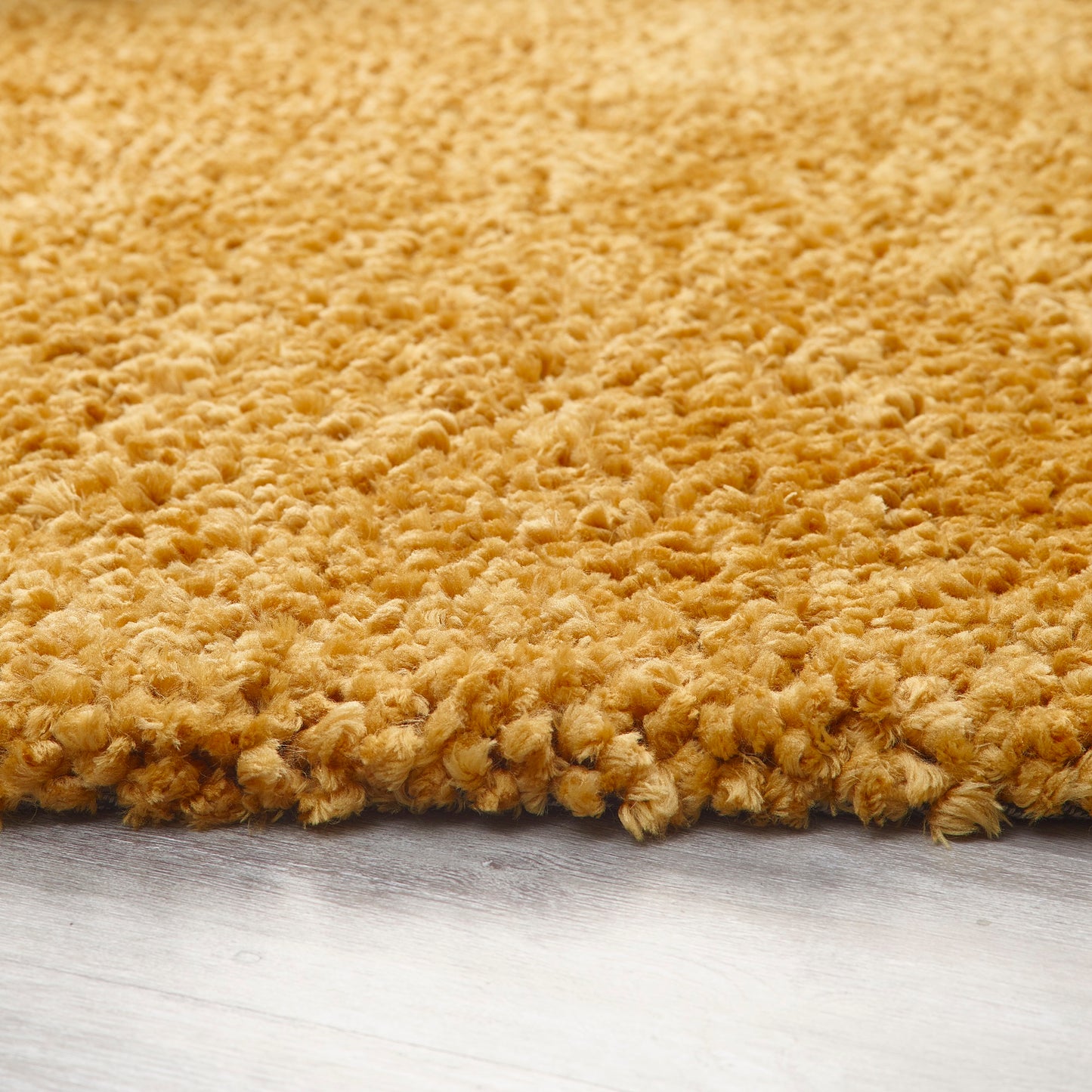 Origins Portland Modern Plain High Pile Super Soft Fluffy Shaggy Rug in Ochre Yellow