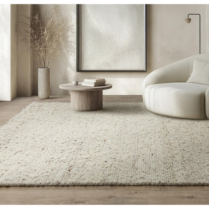 Adler Hand Woven Boucle Wool Ivory Rug – Natural & Sustainable Luxury