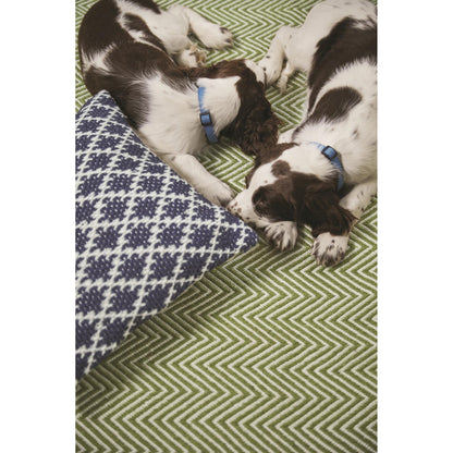 Hug Rug Recycled Washable Rug – Green – Indoor Outdoor Reversible Herringbone Rug