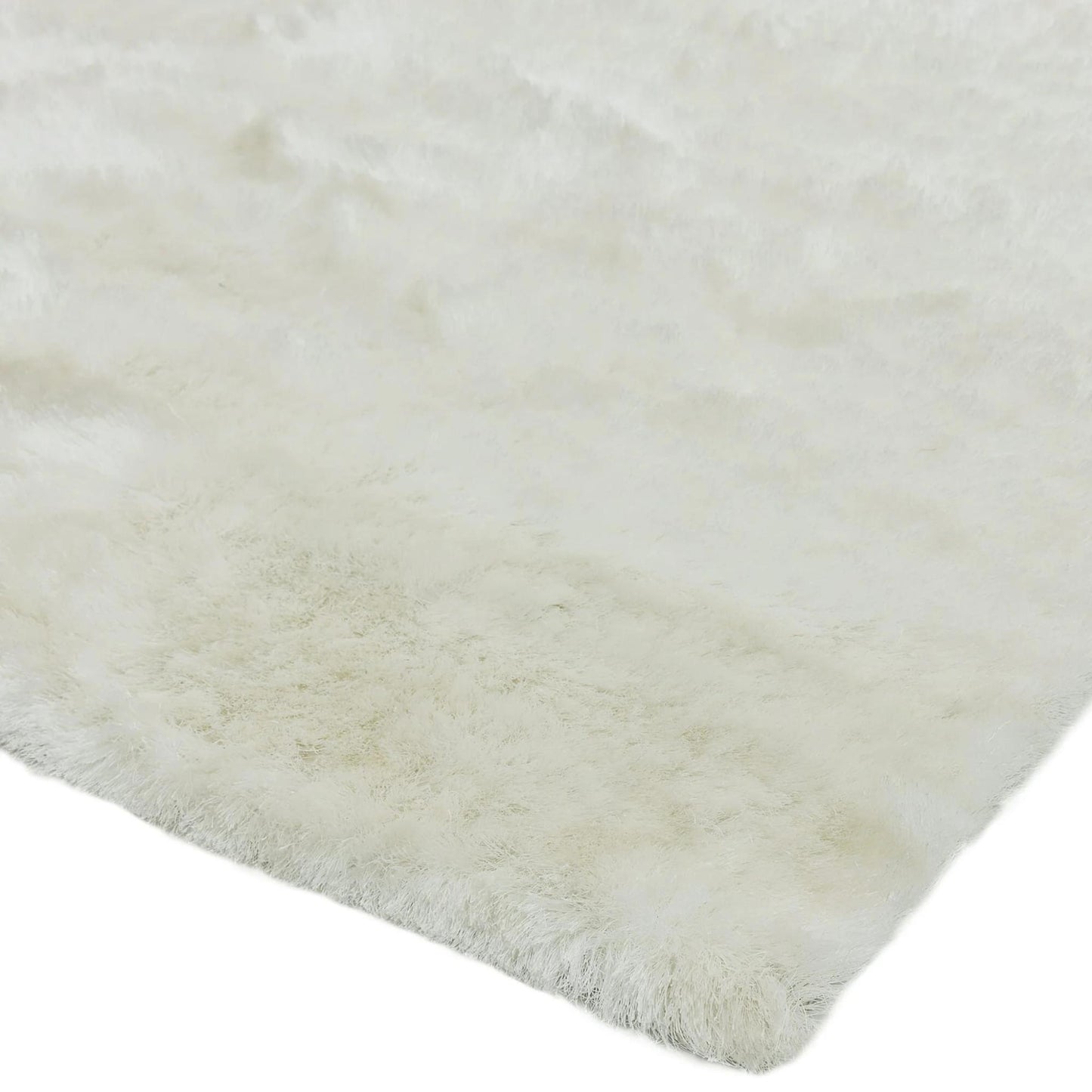 Whisper Shaggy Rug Silky Shiny Soft High Pile Plush Rug in Ivory – Luxurious Softness & Elegant Shine