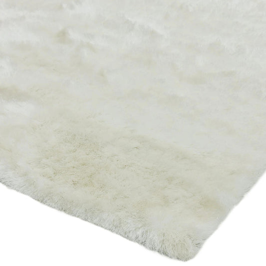 Whisper Shaggy Rug Silky Shiny Soft High Pile Plush Rug in Ivory – Luxurious Softness & Elegant Shine