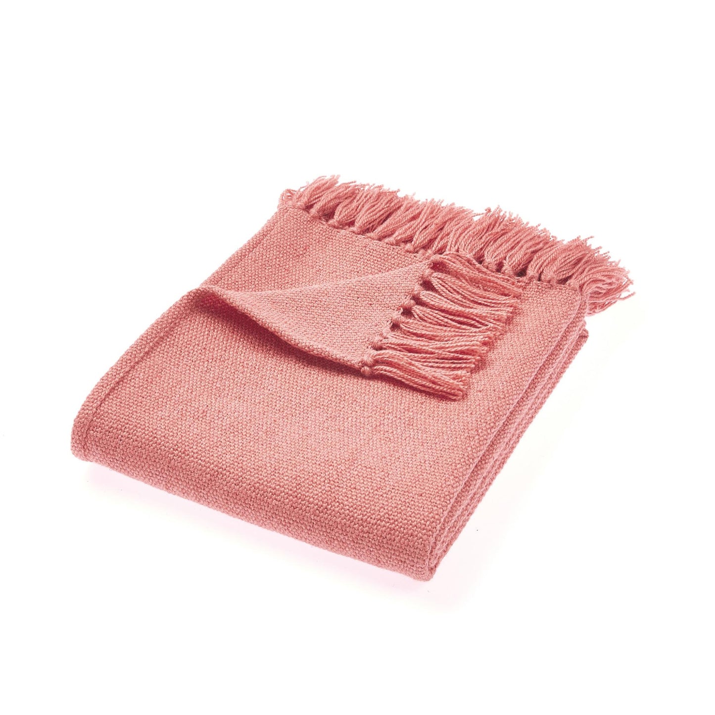 Hug Rug Woven Plain Throw Coral Pink Blanket Bed Sofa Chair Cover in 130 x 180 cm