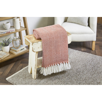 Hug Rug Woven Herringbone Throw Blanket Bed Sofa Chair Cover in 130 x180 cm