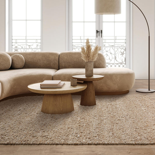 Adler Hand Woven Boucle Wool Honey Beige Rug – Natural & Sustainable Luxury