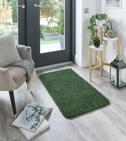 My Washable Shaggy Non-slip Rug in Forest Green
