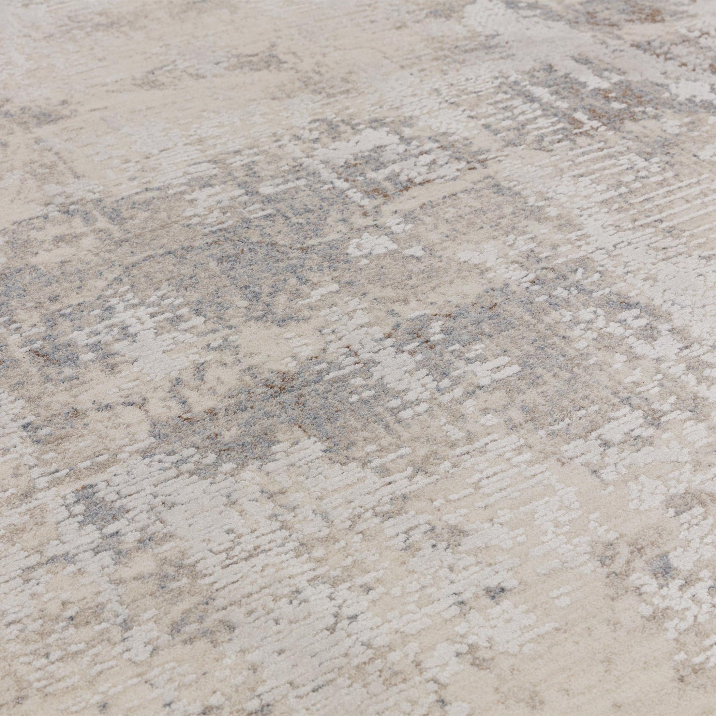 Seville 01 Ribera Kurzflor Teppich Modern Abstrakt Soft Touch Seidiger Teppich in Beige Natur