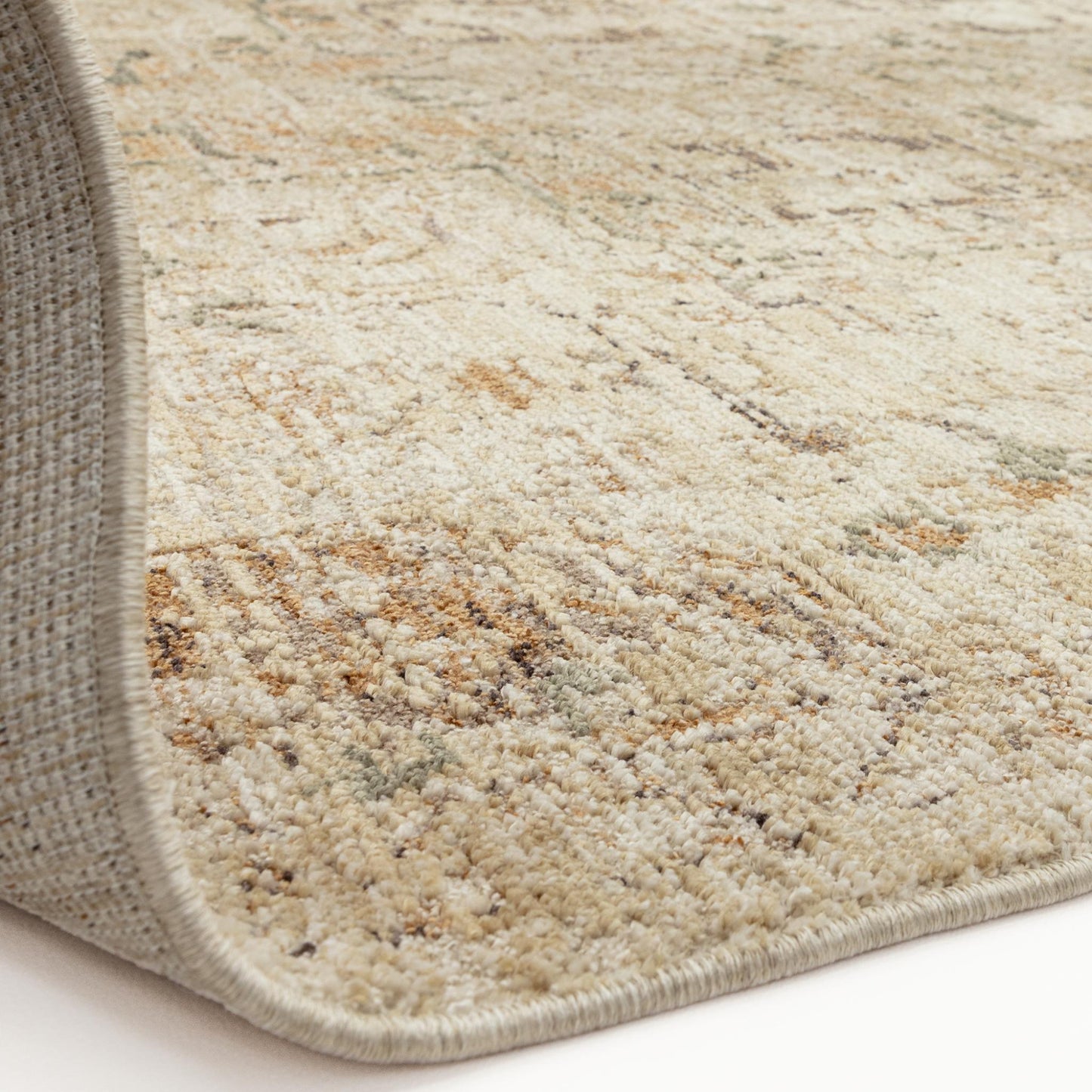 Heriz HE03 Serapi Copper Traditional Medallion Vintage Rug – Modern Textured Polyester Carpet for Living Room, Bedroom, and Hallway