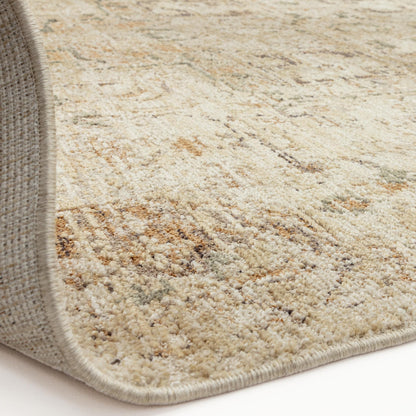 Heriz HE03 Serapi Copper Traditional Medallion Vintage Rug – Modern Textured Polyester Carpet for Living Room, Bedroom, and Hallway