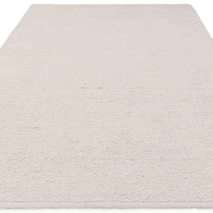 Abbus Boucle Ivory Modern Plain Rug – Hand Woven Soft Texture