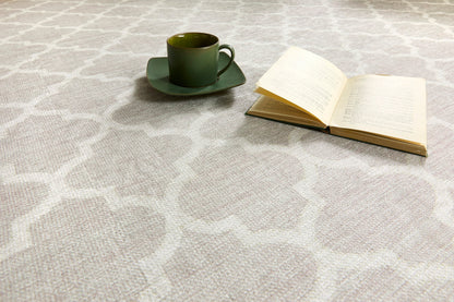 Origins – Waschbarer, weicher Chenille-Bohemian-Teppich „Chateau Trellis“ aus marokkanischem Stoff in Natur