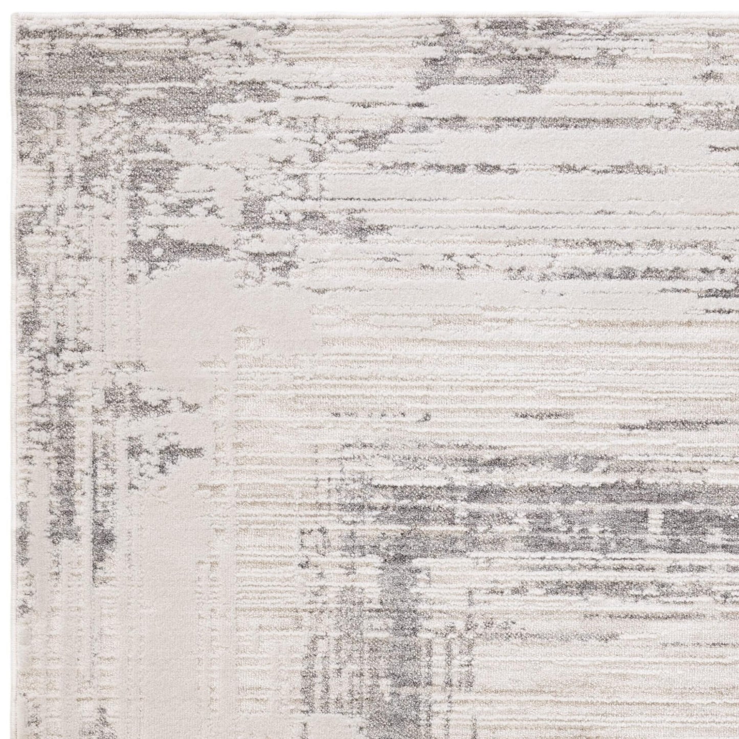 Anders AN06 Boho Charm Abstract Border Shimmer Rug in Grey Natural