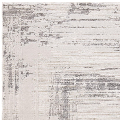 Anders AN06 Boho Charm Abstract Border Shimmer Rug in Grey Natural