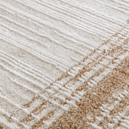 Anders AN05 Beige Natural – Bordered Abstract Shimmer and Timeless Boho Elegance