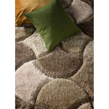3D-Zottelteppich mit Muschelmuster für Wohnzimmer, Schlafzimmer, weicher, seidiger, flauschiger, dicker Flor, Naturcremebeige