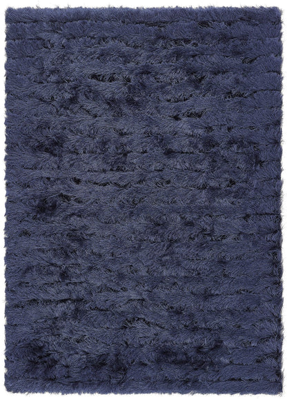 Origins Carved Glamour Navy Blue Shaggy Rug