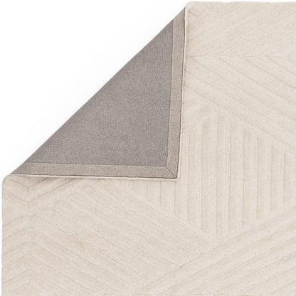 Hague Hand Made Wool Rug for Bedroom Dining Living Room Geometric Lines Tufted Modern Classic Soft Luxury Rug Ivory