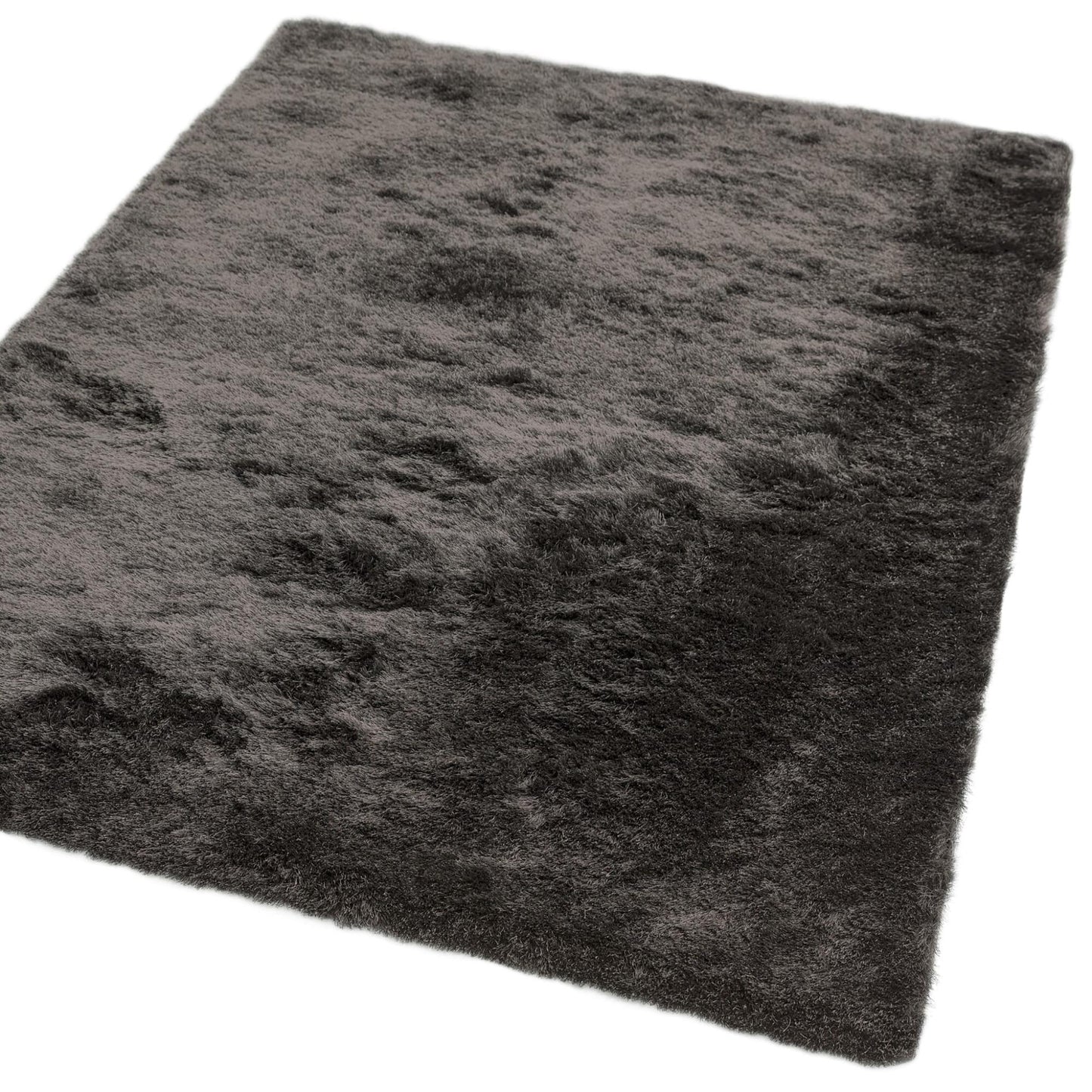 Whisper Shaggy Rug Silky Shiny Soft High Pile Plush Rug in Graphite – Luxurious Softness & Modern Shine