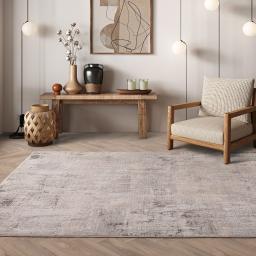 Seville 03 Olite Kurzflor-Teppich, modern, abstrakt, weich, seidig, in Beige, Natur