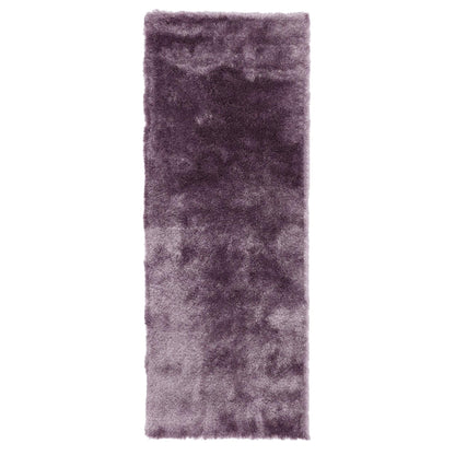 Whisper Shaggy Rug Silky Shiny Soft High Pile Plush Rug in Heather Purple – Luxurious Softness & Radiant Shine