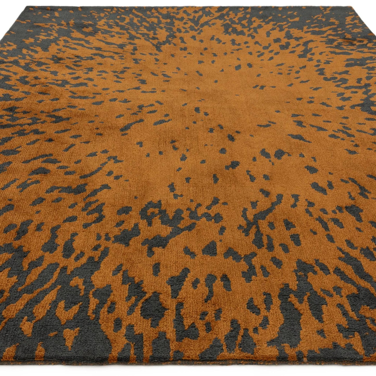 Wilder Splash Spice Orange Animal Inspired Rug – Modern Soft Textured Polyester Carpet for Living Room, Bedroom, and Office