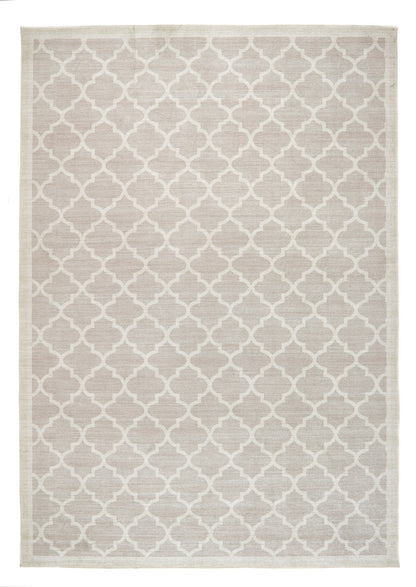 Origins – Waschbarer, weicher Chenille-Bohemian-Teppich „Chateau Trellis“ aus marokkanischem Stoff in Natur