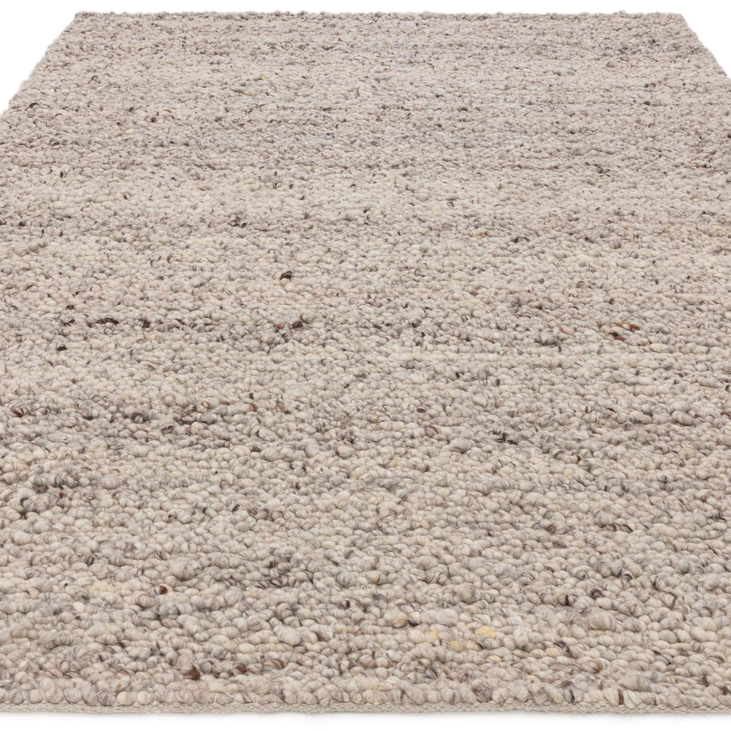 Adler Hand Woven Boucle Wool Silver Rug – Natural & Sustainable Luxury