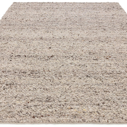Adler Hand Woven Boucle Wool Silver Rug – Natural & Sustainable Luxury